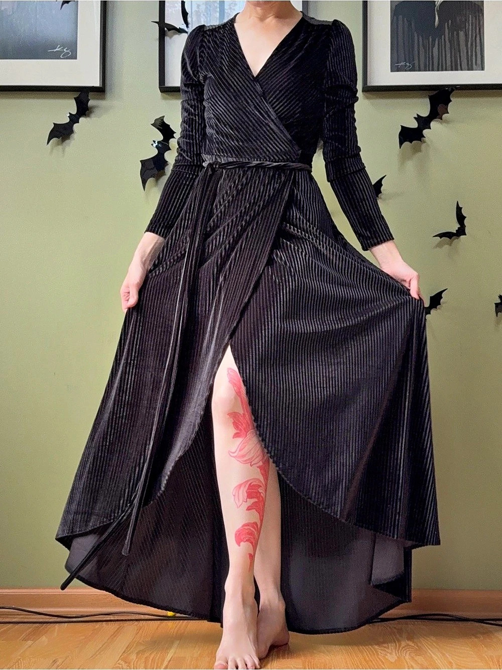 Black Striped Maxi Dress Like New